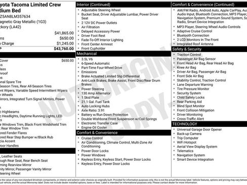 Used 2020 Toyota Tacoma Limited image 2