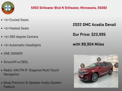 Used 2022 GMC Acadia Denali w/ Denali Technology Package image 10
