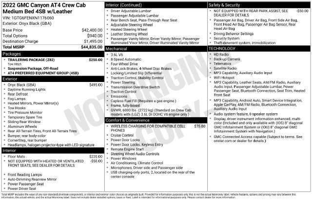 Used 2022 GMC Canyon AT4 w/ Trailering Package AWD/4WD image 6