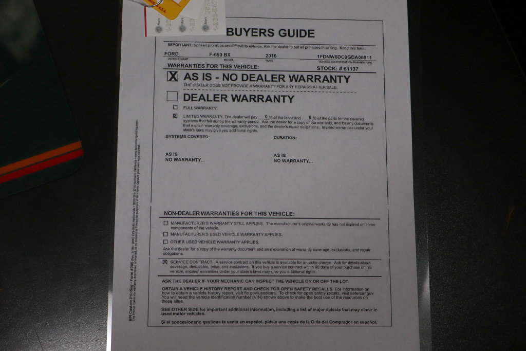Used 2016 Ford F650 2WD Crew Cab Super Duty image 59