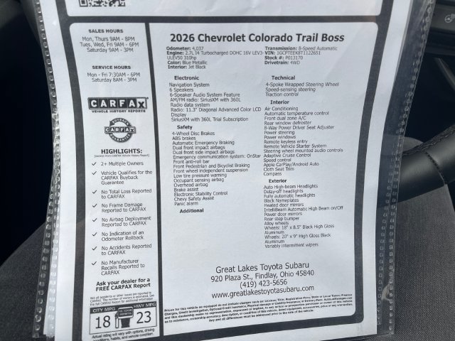 Used 2026 Chevrolet Colorado Trail Boss AWD/4WD image 27