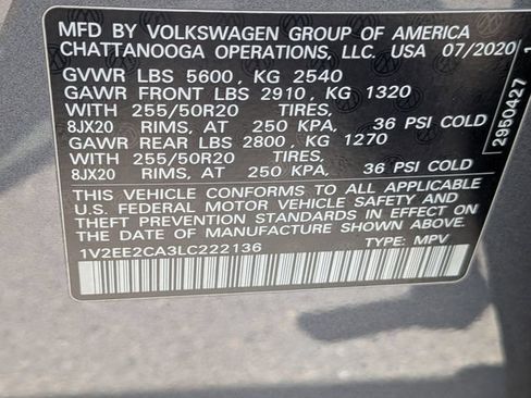 Used 2020 Volkswagen Atlas Cross Sport SEL FWD image 33