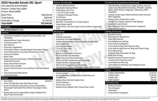 New 2026 Hyundai Sonata SEL Sport image 38