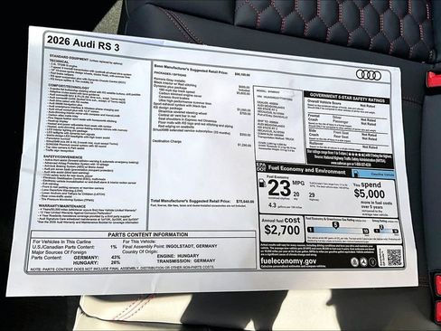 New 2026 Audi RS 3 AWD/4WD image 14