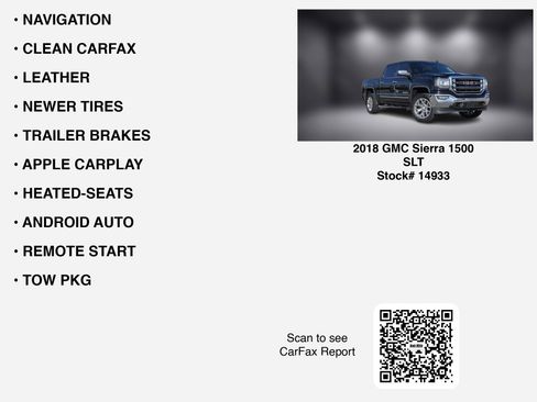Used 2018 GMC Sierra 1500 SLT w/ SLT Premium Package AWD/4WD image 7