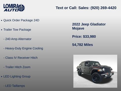 Used 2022 Jeep Gladiator Mojave w/ LED Lighting Group AWD/4WD image 8
