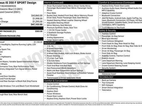 Used 2025 Lexus IS 350 F Sport w/ Accessory Package RWD image 9