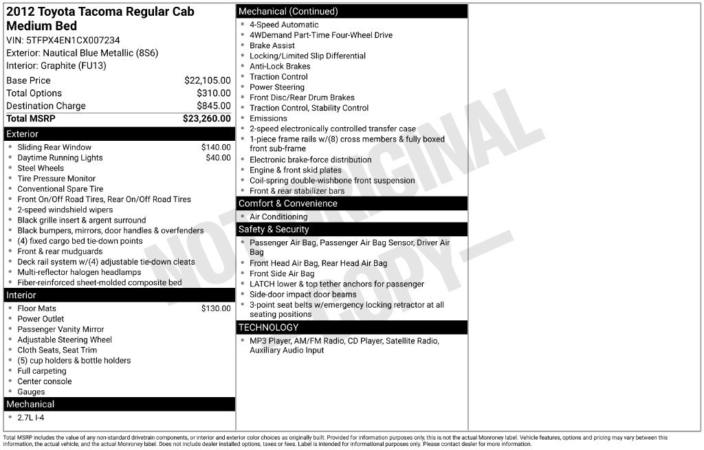 Used 2012 Toyota Tacoma 4x4 Regular Cab image 19