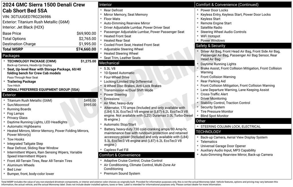 Used 2024 GMC Sierra 1500 Denali w/ Technology Package AWD/4WD image 26