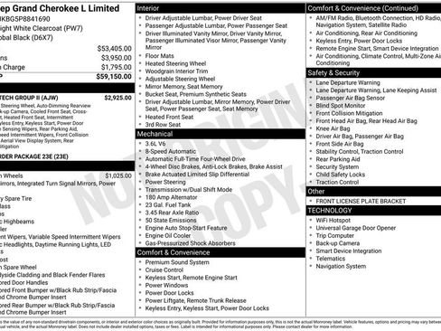 Certified 2023 Jeep Grand Cherokee L Limited w/ Luxury Tech Group II AWD/4WD image 42
