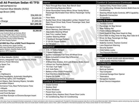 Certified 2023 Audi A6 2.0T Premium w/ Convenience Package AWD/4WD image 6
