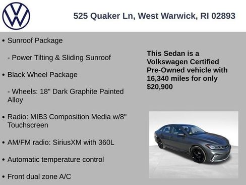 Certified 2025 Volkswagen Jetta SE w/ Sunroof Package image 7