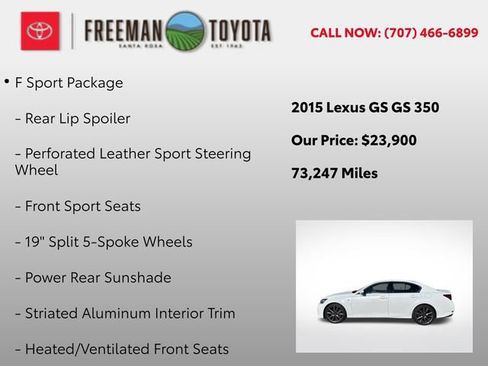 Used 2015 Lexus GS 350 w/ F Sport Package image 9