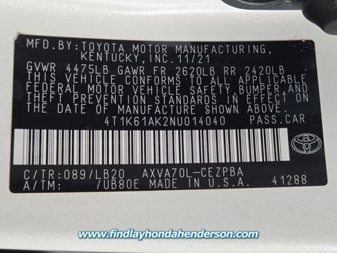 Used 2022 Toyota Camry XSE w/ Carpet Mat Package (TMS) FWD image 13
