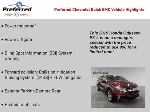 Used 2019 Honda Odyssey EX-L image 2