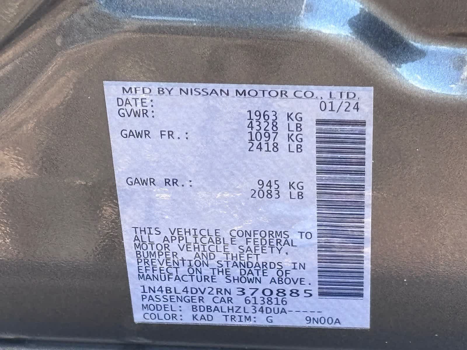Used 2024 Nissan Altima 2.5 SV FWD image 31