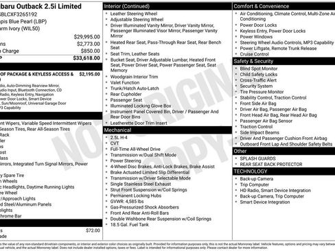 Used 2015 Subaru Outback 2.5i Limited image 5