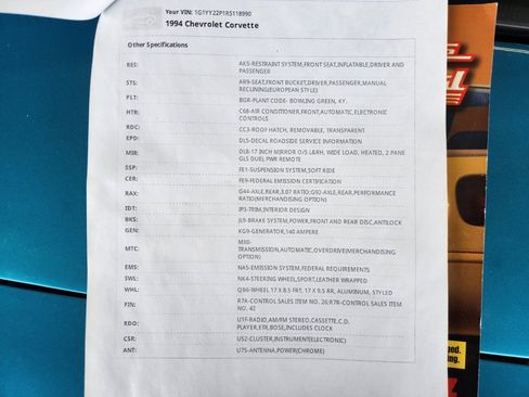 Used 1994 Chevrolet Corvette Coupe image 16