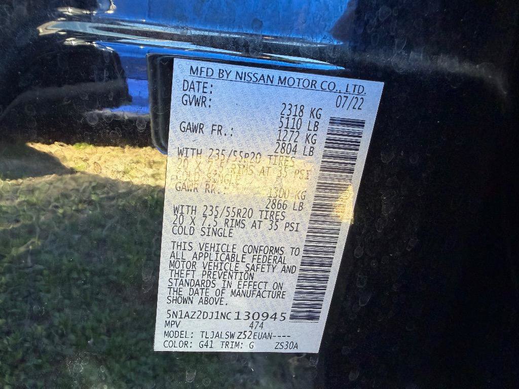 Used 2022 Nissan Murano Platinum w/ Cargo Package FWD image 26