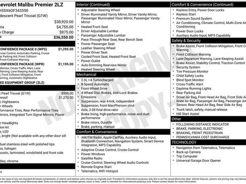 Used 2016 Chevrolet Malibu Premier w/ Driver Confidence Package II FWD image 43