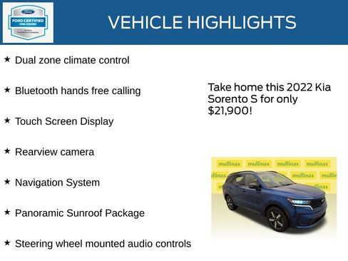 Used 2022 Kia Sorento S w/ Panoramic Sunroof Package FWD image 23