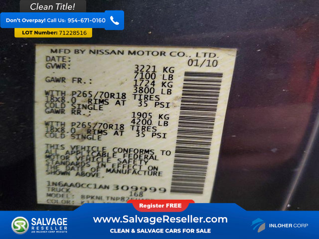 Used 2010 Nissan Titan SE w/ SE Value Truck Pkg AWD/4WD image 16