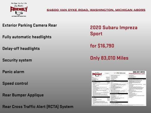 Used 2020 Subaru Impreza 2.0i Sport AWD/4WD image 8