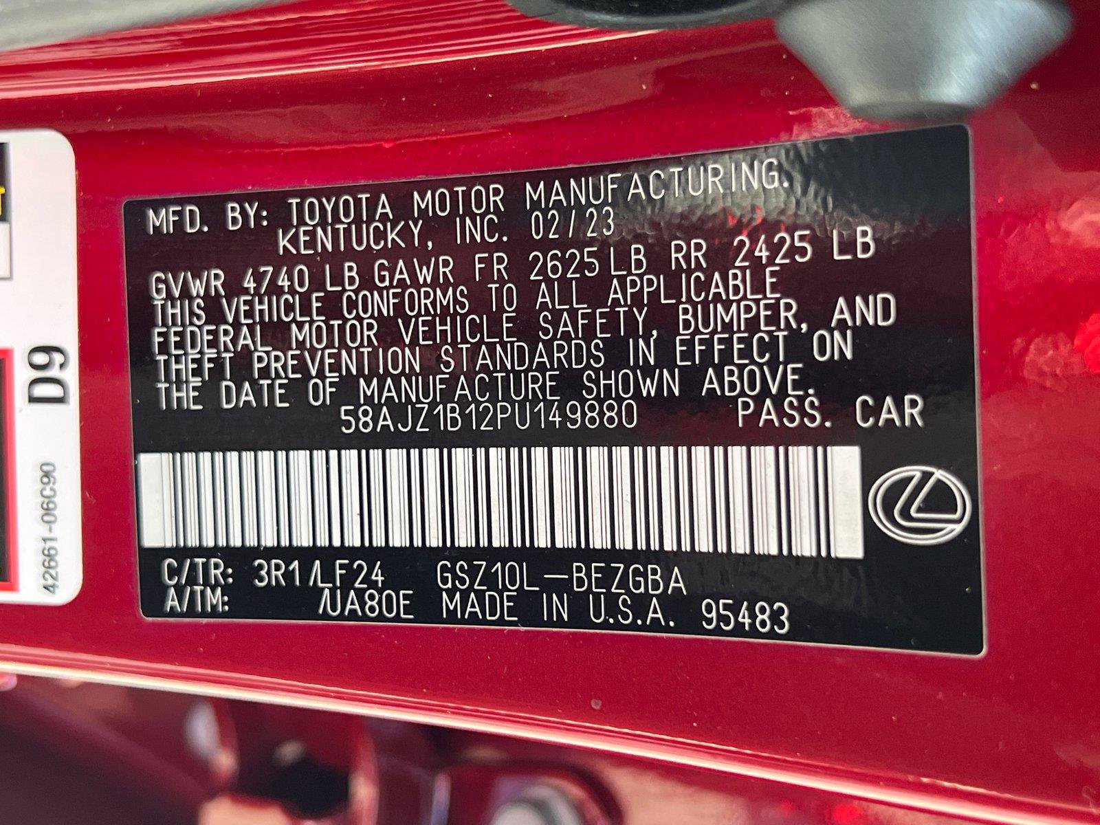 Certified 2023 Lexus ES 350 F Sport w/ Accessory Package (Z2) FWD image 34