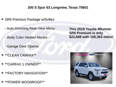 Used 2019 Toyota 4Runner SR5 Premium AWD/4WD image 5