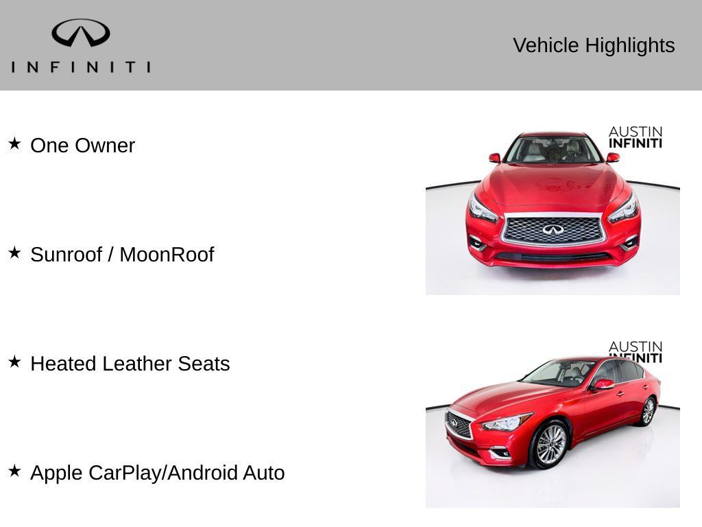 Certified 2023 INFINITI Q50 Luxe w/ Cargo Package RWD image 3