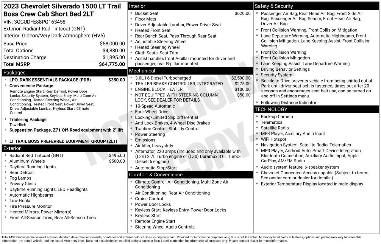 Certified 2023 Chevrolet Silverado 1500 LT Trail Boss w/ LPO, Dark Essentials Package AWD/4WD image 29