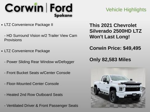 Used 2021 Chevrolet Silverado 2500 LTZ w/ LTZ Plus Package AWD/4WD image 12