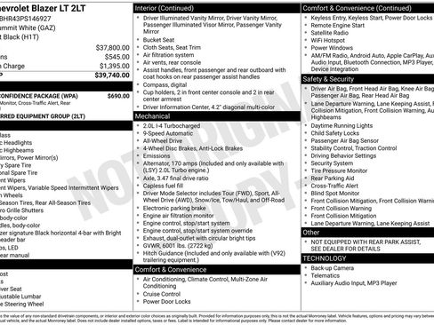 Used 2023 Chevrolet Blazer LT w/ Driver Confidence Package image 14