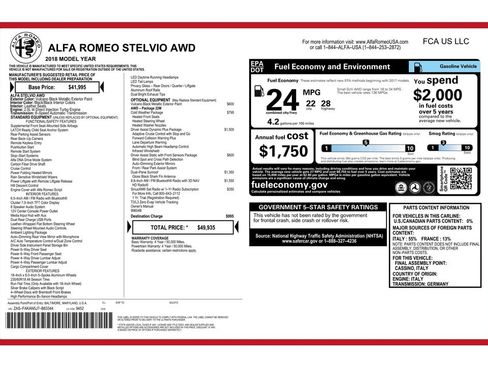 Used 2018 Alfa Romeo Stelvio AWD image 43