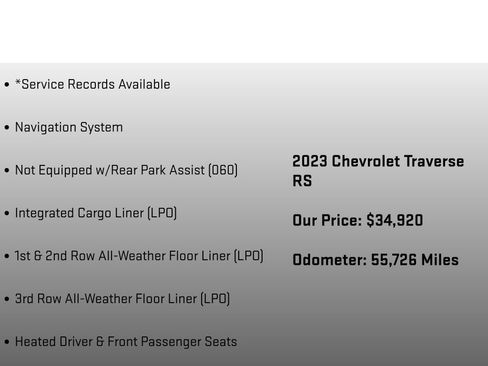 Used 2023 Chevrolet Traverse RS w/ LPO, Floor Liner Package AWD/4WD image 18