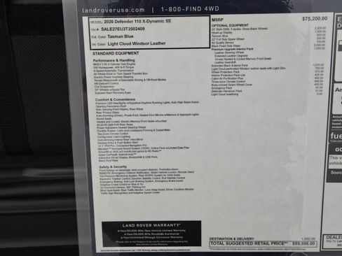 New 2026 Land Rover Defender 110 X-Dynamic SE image 33