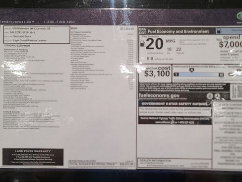 New 2026 Land Rover Defender 110 X-Dynamic SE image 21