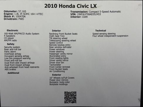Used 2010 Honda Civic LX image 49