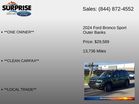 Certified 2024 Ford Bronco Sport Outer Banks AWD/4WD image 6