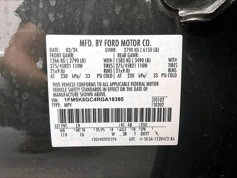 Certified 2024 Ford Explorer ST w/ Equipment Group 401A AWD/4WD image 36