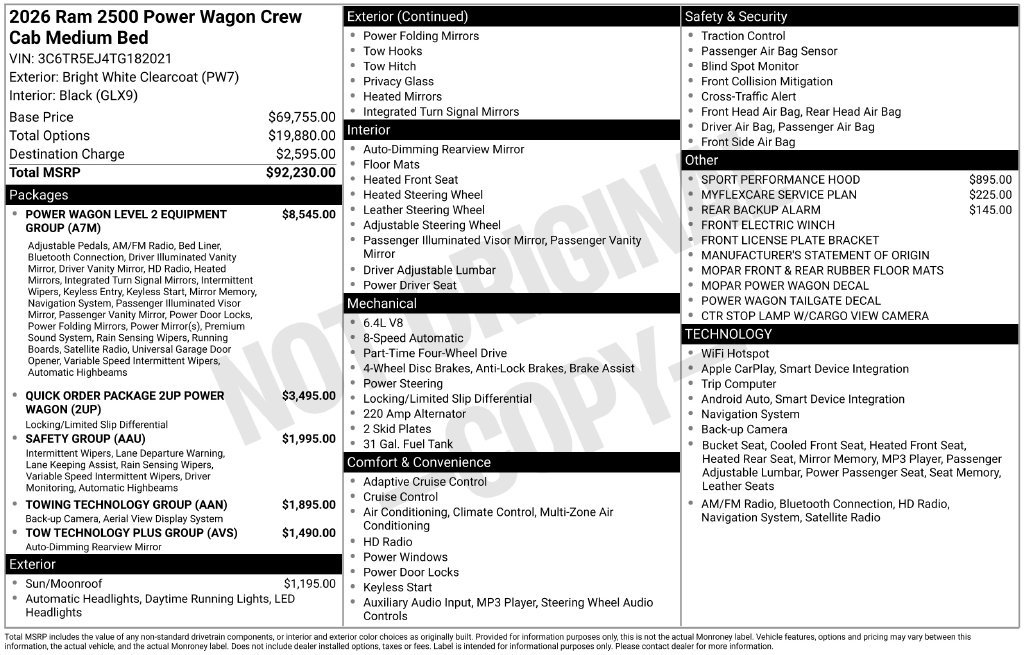 New 2026 RAM 2500 Power Wagon AWD/4WD image 3