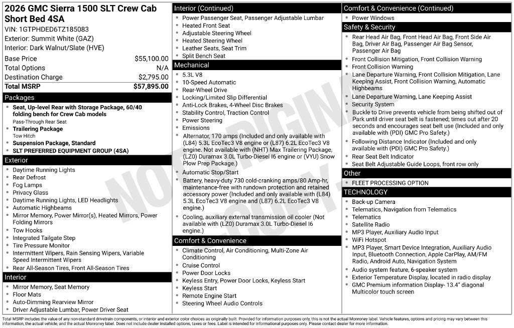 Certified 2026 GMC Sierra 1500 SLT RWD image 33