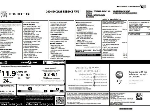Certified 2024 Buick Enclave Essence w/ Experience Buick Package AWD/4WD image 36