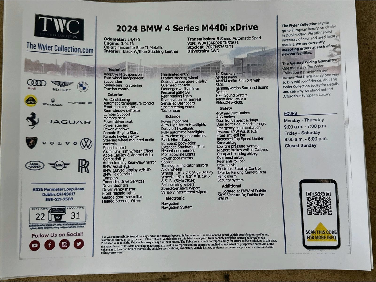 Used 2024 BMW 440i xDrive Coupe w/ Premium Package AWD/4WD image 42