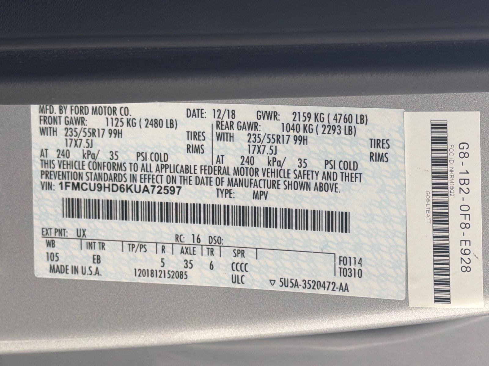 Used 2019 Ford Escape SEL AWD/4WD image 30