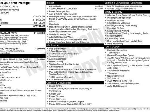 Used 2024 Audi Q8 e-tron Prestige w/ Prestige Package AWD/4WD image 3