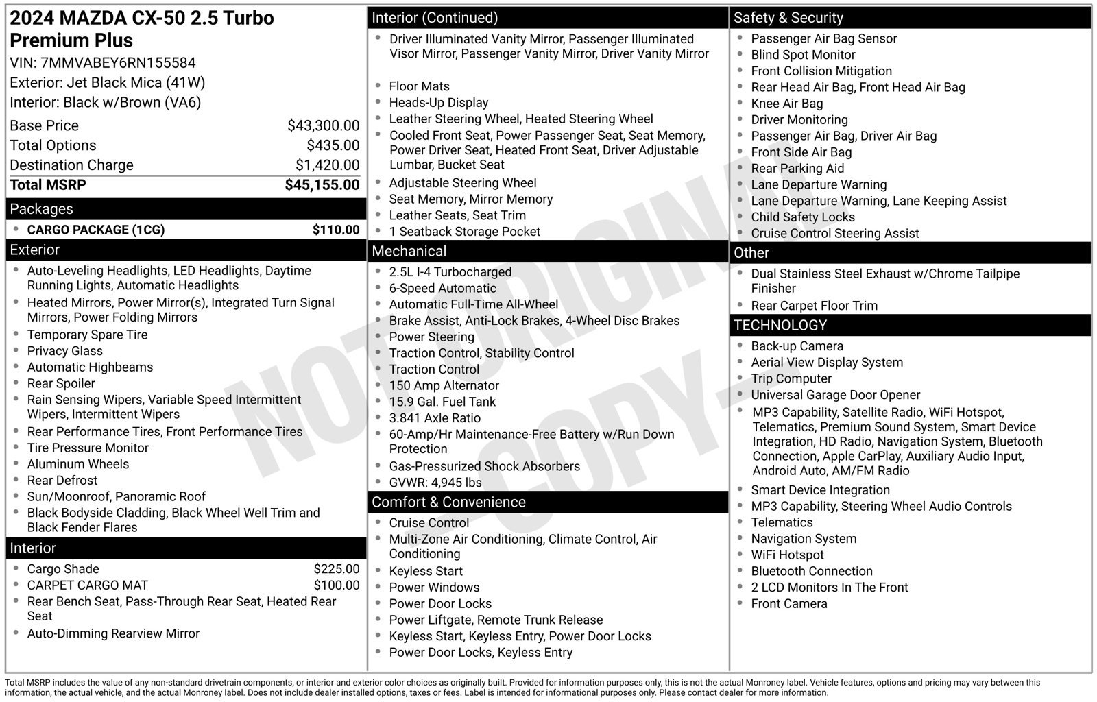 Certified 2024 MAZDA CX-50 2.5 Turbo w/ Cargo Package AWD/4WD image 42
