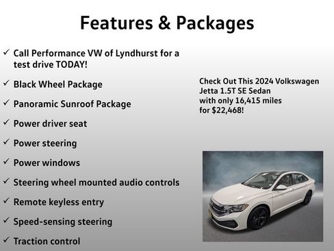 Used 2024 Volkswagen Jetta SE w/ Panoramic Sunroof Package FWD image 4