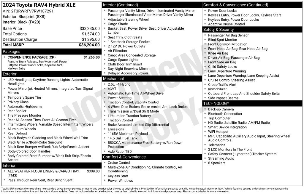 Used 2024 Toyota RAV4 XLE w/ Convenience Package AWD/4WD image 35