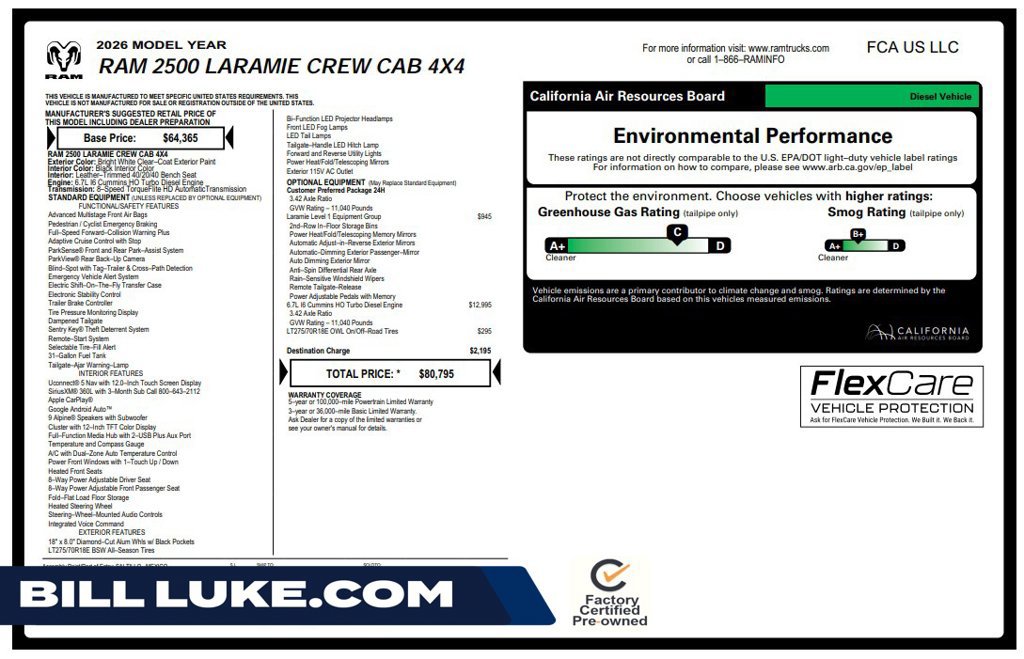 Used 2026 RAM 2500 Laramie AWD/4WD image 1
